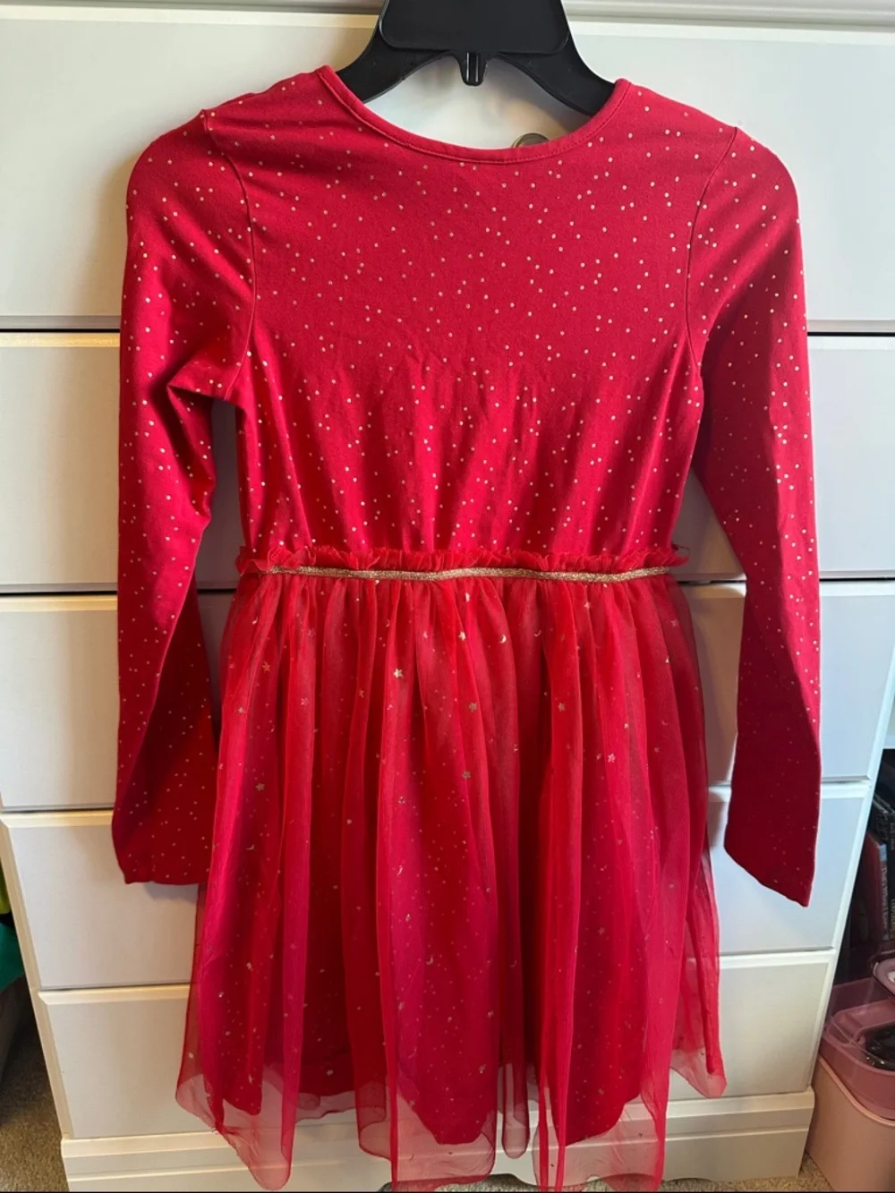 Hanna Andersson Red Dress with Gold Dot Detail